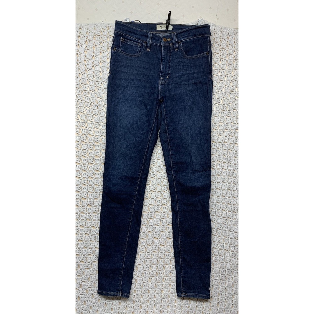 Madewell Jeans Women Tag 27 Approx W28 L29 Blue Denim 9"Mid Rise Pockets Stretch